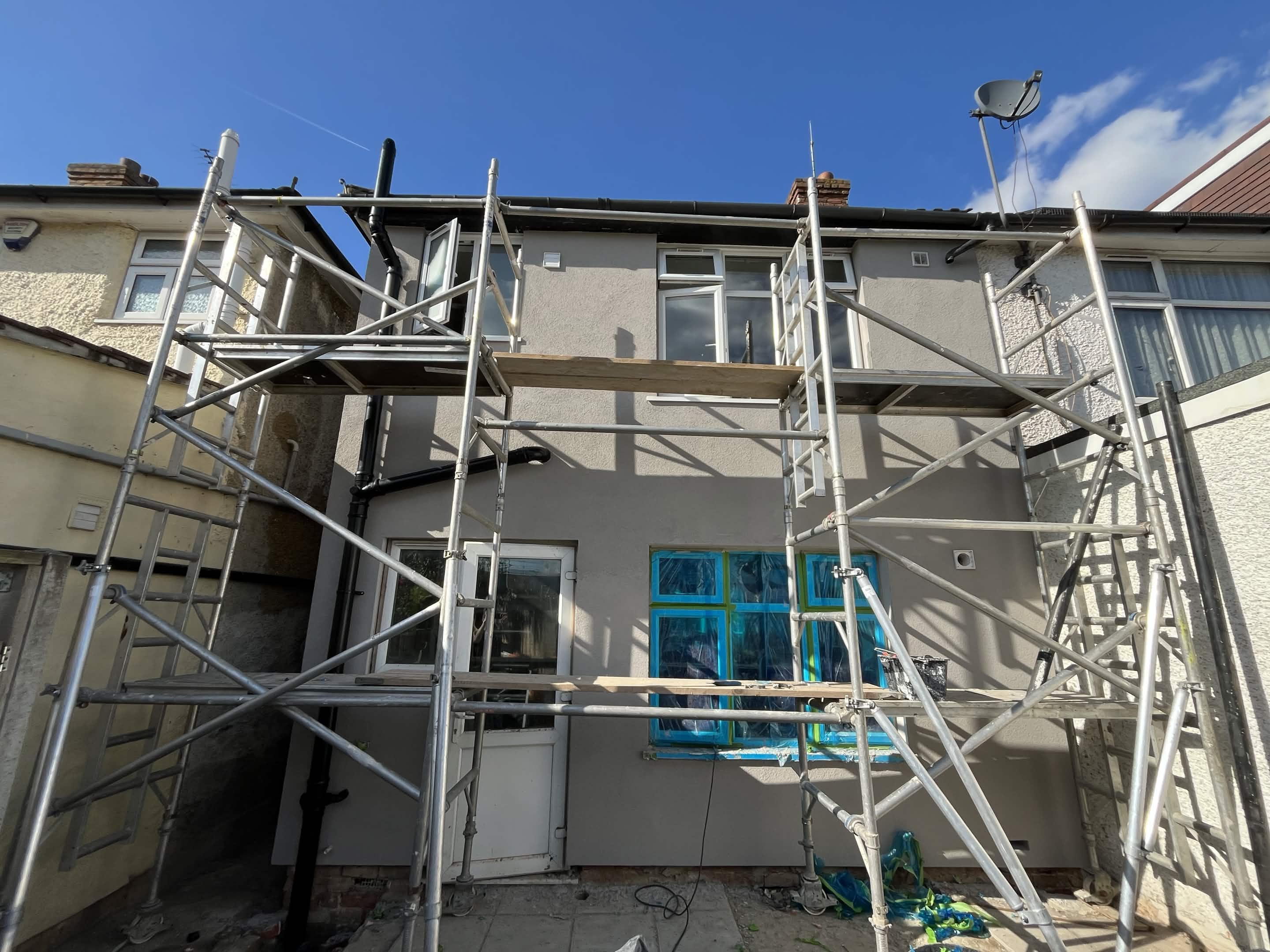 House No. 1 back elevation finished silicone render facade