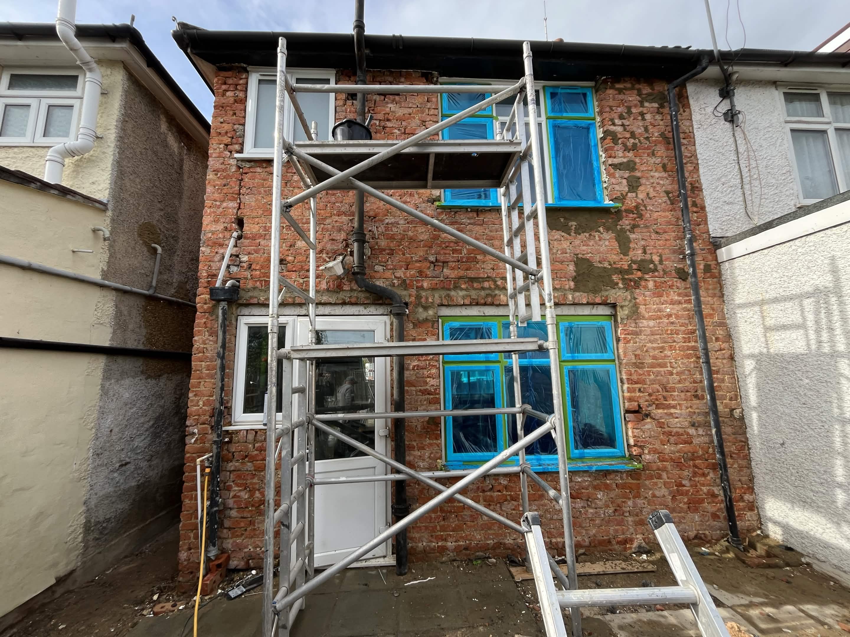 House No. 1 back elevation additional preparation stage